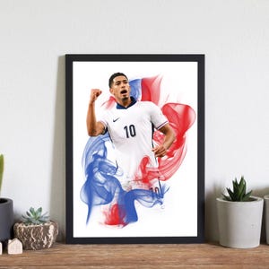 Jude Bellingham Football Poster – A4 or A3 Glossy Print – England Player Wall Art – Football Gift – High Quality Print