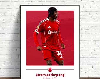 Jeremie Frimpong Football Poster – Modern - A4 or A3 Glossy Print –  Liverpool Player Wall Art – Football Gift – High Quality Print