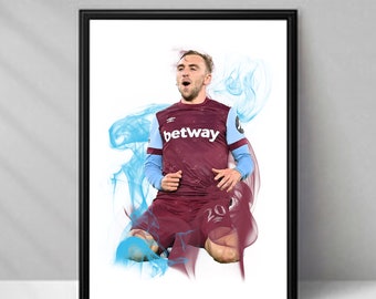 jarrod-bowen-art-print-west-ham-united-football-sport-gift-wall-art