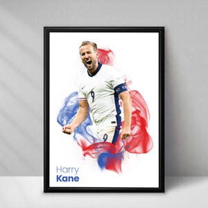 Harry Kane Football Poster – A4 or A3 Glossy Print – England Player Wall Art – Football Gift – High Quality Print