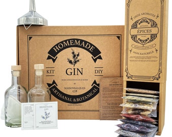 Kit de infusión de alcohol para hacer ginebra | para Gin tonic y cócteles | set de regalo para hombres y mujeres | 11 especias | 14 piezas | Bricolaje