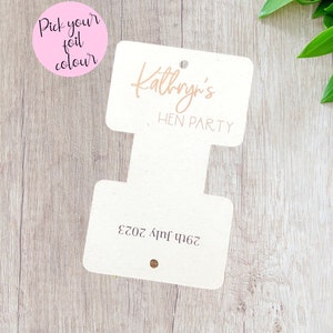 Personalised Hen Party Scrunchie Cards | Hen Party Favour | Tag | Personalised | Hen Do | Foil | Foiled | Holder