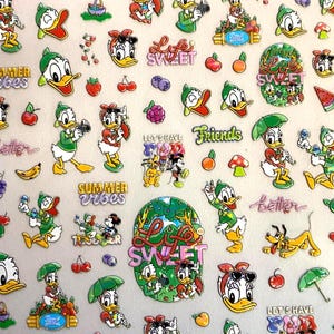 Set of 5D Nail Decals Nail Art Stickers Duck Character Themed