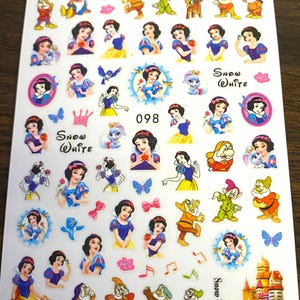 3D Nail Decal, Character Princess Nail Decals, Nails Art Stickers