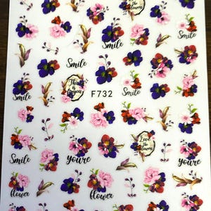 Set of 3D Flower Nail Decals Nail Art Stickers