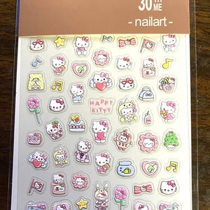 Set of 5D  Kitty Themed Nail Decals Nail Art Stickers