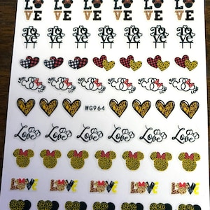 Set of 3D Themed Nail Decals themed mouse  Nail Art Stickers