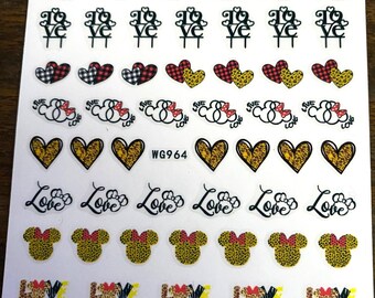 Set of 3D Themed Nail Decals themed mouse  Nail Art Stickers