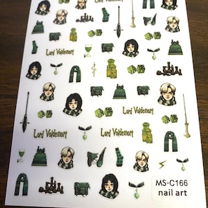 Set of 3D Character Themed  Nail Art Stickers Wizard Themed Nail Decals