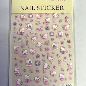 Set of 5D  Kitty Themed Nail Decals Nail Art Stickers