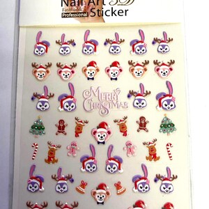 Set of 5D  Christmas Nail Decals  Nail Art Stickers