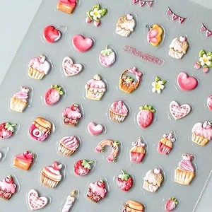 Set of 5D Sweet Summer Treats Nail Art Stickers