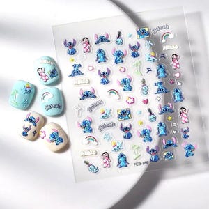 Set of 5D Character Nail Decal Themed Nail Art Stickers