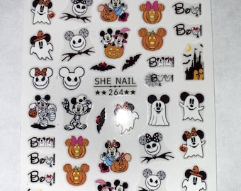 3D Halloween Nail Sticker,  Nail Decal, Mouse Themed Nail Art Stickers, DIY Nails