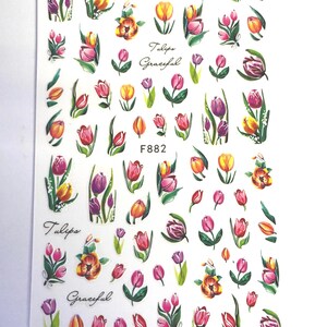 Set of 3D Flower Nail Decals Nail Art Stickers