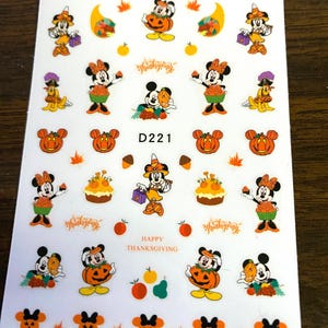 3D Thanksgiving Nail Sticker,  Nail Decal, Nail Art Stickers, DIY Nails