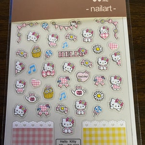 Set of 5D  Kitty Themed Nail Decals Nail Art Stickers