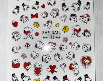 3D Nail Decal, Character Nail Decals,  Dog Themed Nails Art Stickers