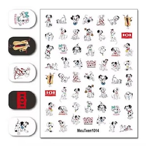 Set of Character Water Nail Art Stickers Dalmatians Dog Nail Decals