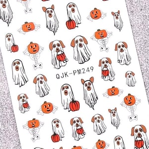 3D Halloween Nail Sticker Nail Decal, Ghost themed Nail Art Stickers, DIY Nails