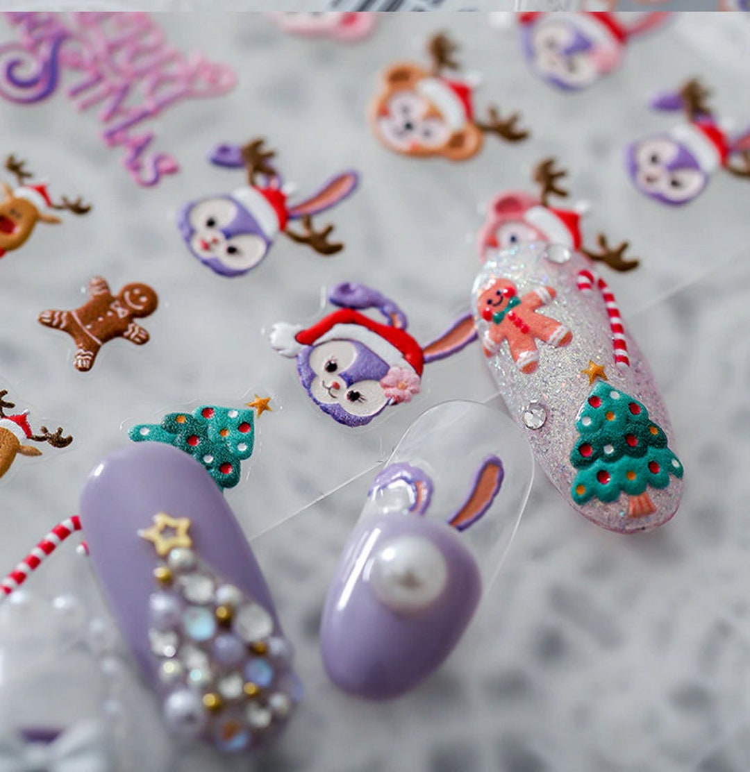 Set of 5D Duffy Themed Christmas Disney Nail Decals Disney Etsy