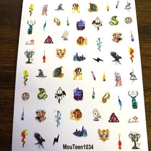 Set of Character Themed Water Nail Art Stickers Wizard Themed Nail Decals