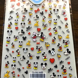 Set of 5D Character Nail Decals Nail Mouse themed Art Stickers