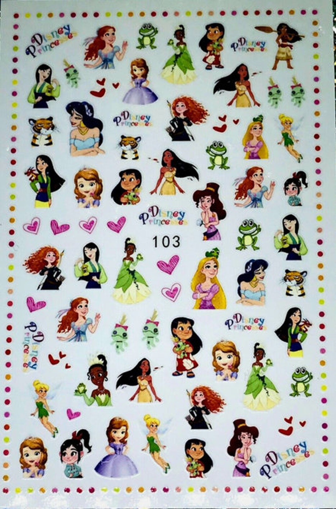 Set of 3D Princess Nail Decals Disney Princess Nail Art Etsy