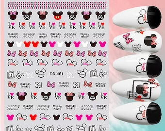 Set of 3D Mickey & Minnie Nail Art Stickers