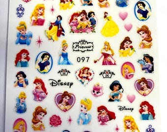 Set of 3D Princess Decals Nail Art Stickers