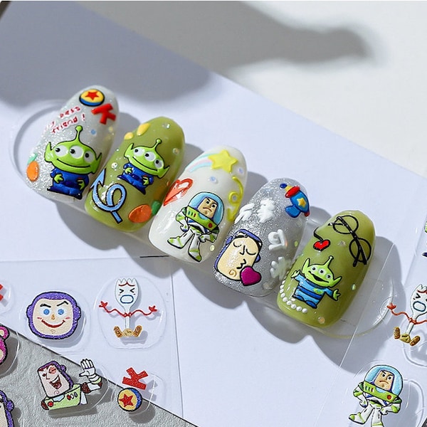 5D Nail Art Stickers, Theme nail stickers, Toy Story Cute Cartoon Nail Decals