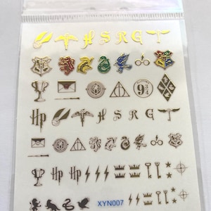 Set of 3D Character Themed  Nail Art Stickers Wizard Harry Themed Nail Decals