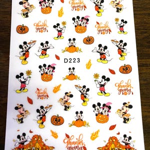 3D Thanksgiving Nail Sticker, Thanksgiving Nail Decal, Nail Art Stickers, DIY Nails