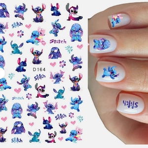 Stitch Nail Art Stickers Set for Girls, Kids - Bundle with 36 Lilo and  Stitch Stick On Nails for Birthday Supplies, Goodie Bags, and More, with