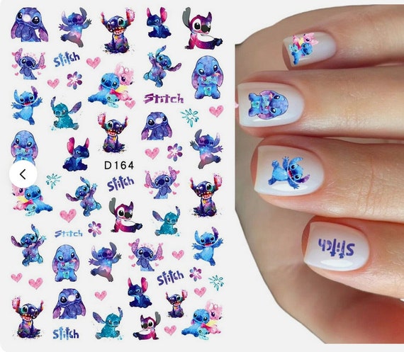 Nail Art Stickers Transfers Adhesive Lilo Stitch Cartoon Characters NAIL ART