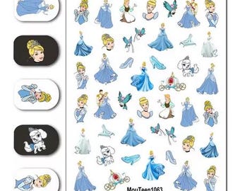 Set of Water Slide Nail Stickers- Princess Themed Nail Art Stickers