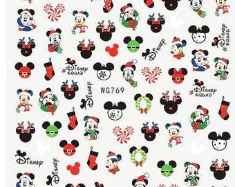 Set of 3D  Christmas Nail Decals Themed Christmas Mouse Themed Nail Art Stickers