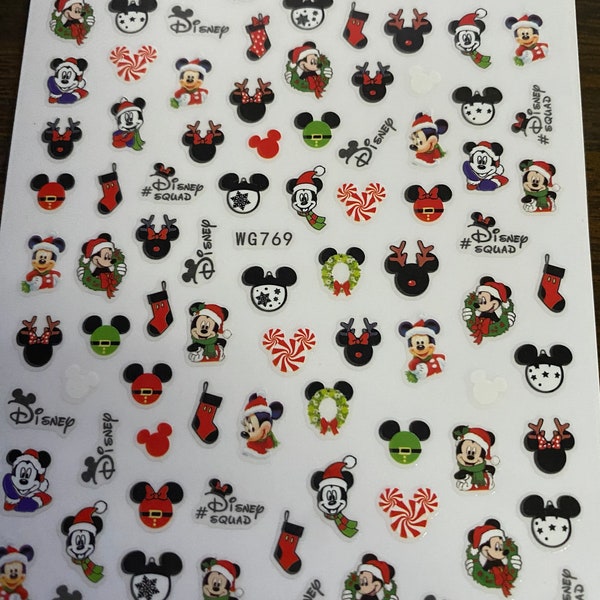 Christmas Nail Decals Etsy