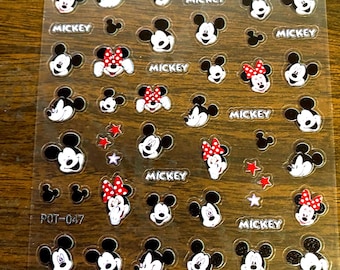 Set of 3D  Mouse Nail Decals  Themed  Nail Art Stickers