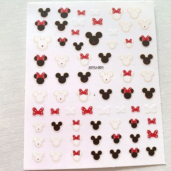 Mickey Nail Decals Etsy