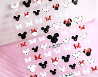 Set of 5D Embossed Mouse Nail Decals Character Nail Art Stickers  Themed