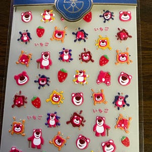 5D Nail Art Stickers,  nail stickers, Cute Cartoon Toy Bear Nail Decals