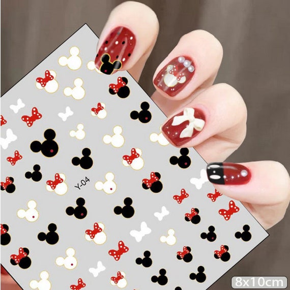 Set of 3D Nail Decals Mickey & Minnie Themed Nail Art Stickers