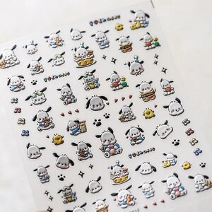 Set of 5D Cartoon Character Themed Nail Decals Kawaii Nail Art Stickers
