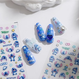 Set of 5D Embossed  Nail Decals Stitch Nail Art Stickers