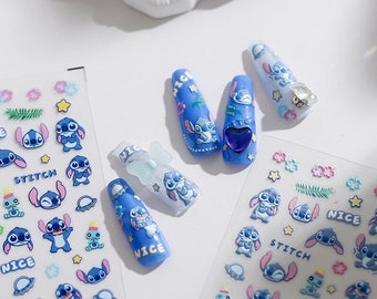 Set of 3D Nail Decals Stitch Nail Art Stickers