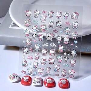 5D Nail Art Stickers, Character Theme nail stickers, Kitty Themed Cute Cartoon Nail Decals