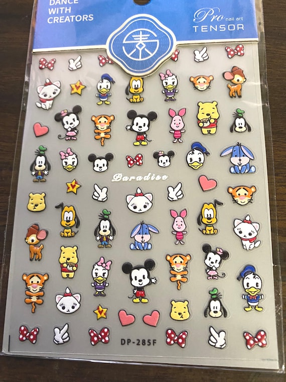 5D Nail Art Stickers, Cartoon Mouse Theme Nail Decals
