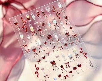 3D Nail Decal, New Years Nail Decals,   Themed Nails Art Stickers