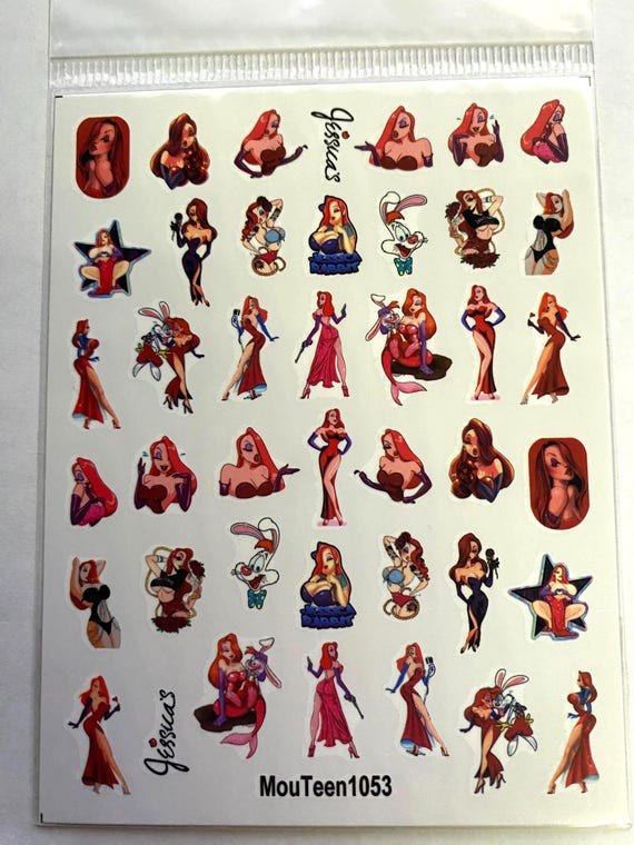 Set of Character Water Slide Nail Art Stickers Jessica Character Nail Decals